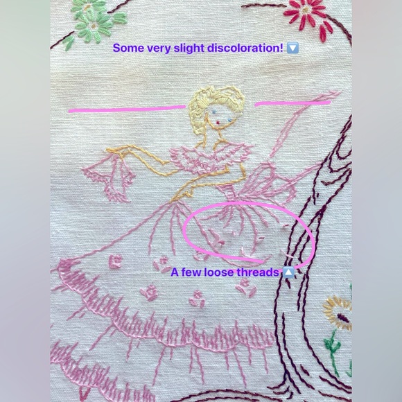 Sweet vintage table runner, approx 38” x 14.5” - Picture 9 of 9